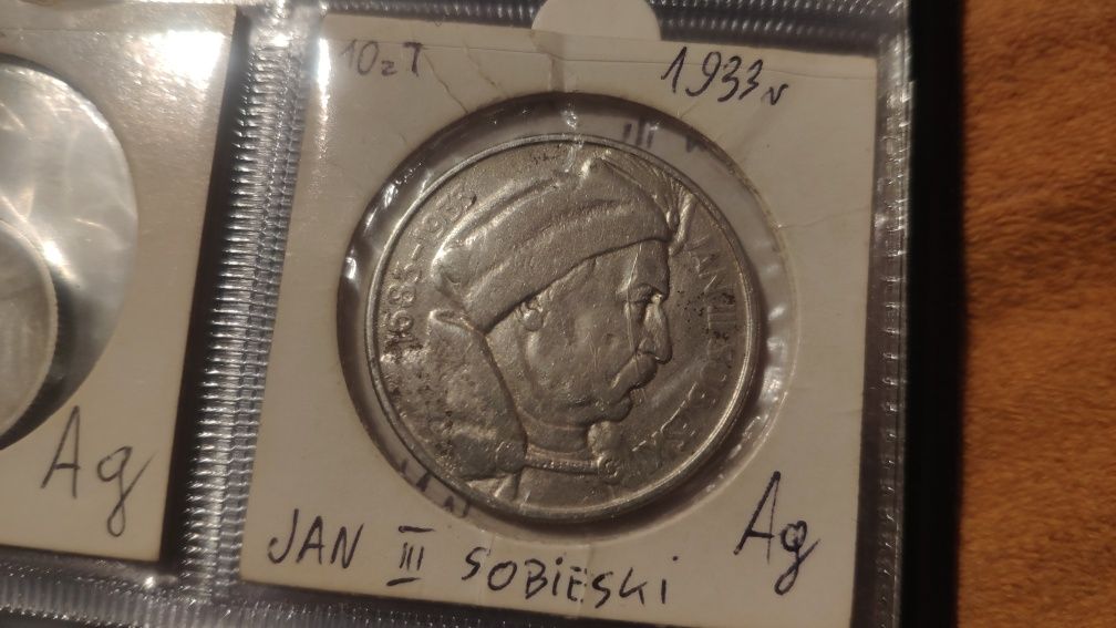 Srebrna Polska moneta 10 zł Sobieski 1933 autentyk