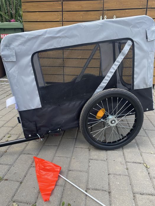 Przyczepka rowerowa dla psa XL szara