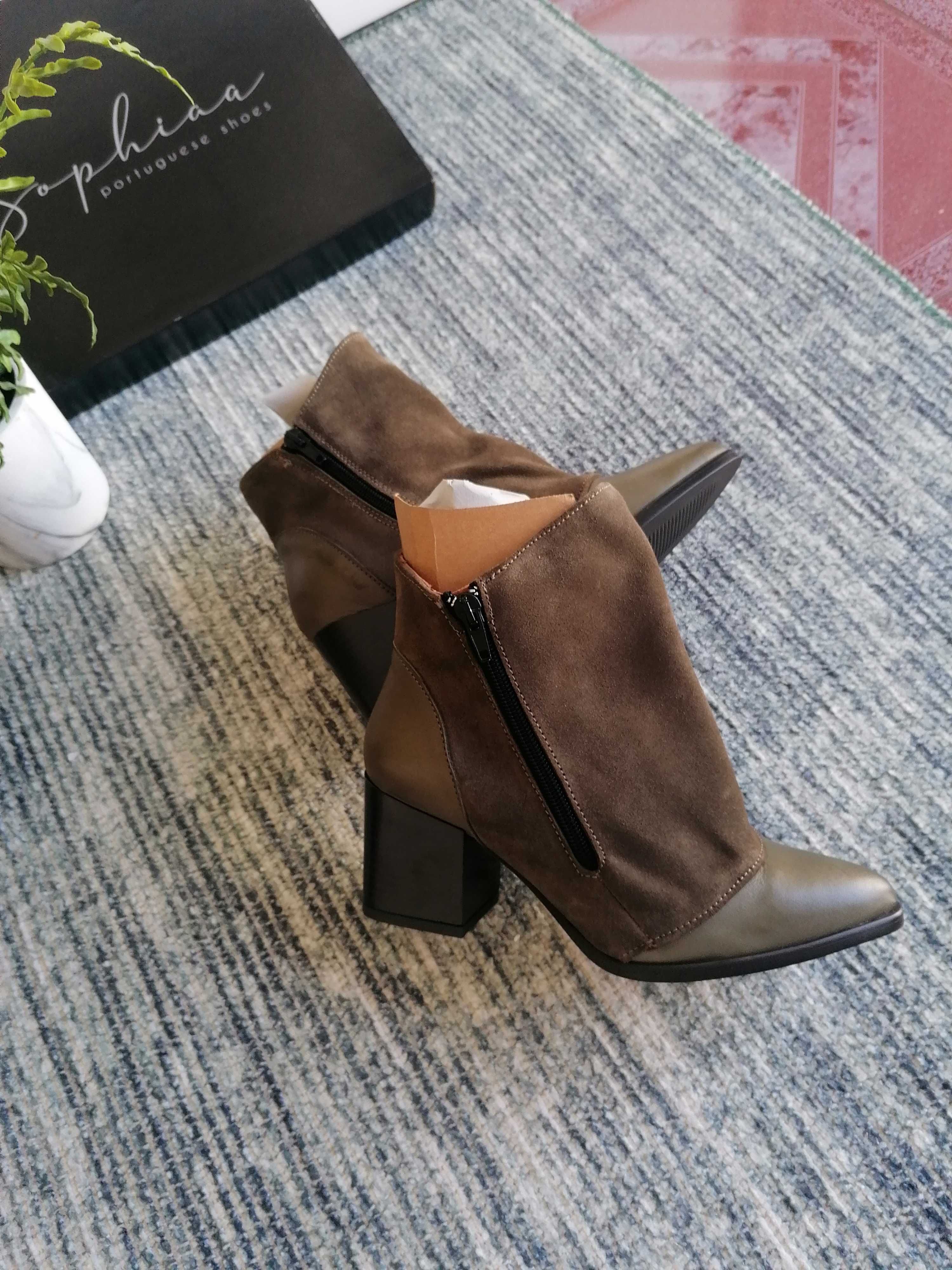 Botas novas pele genuína por dentro e por fora