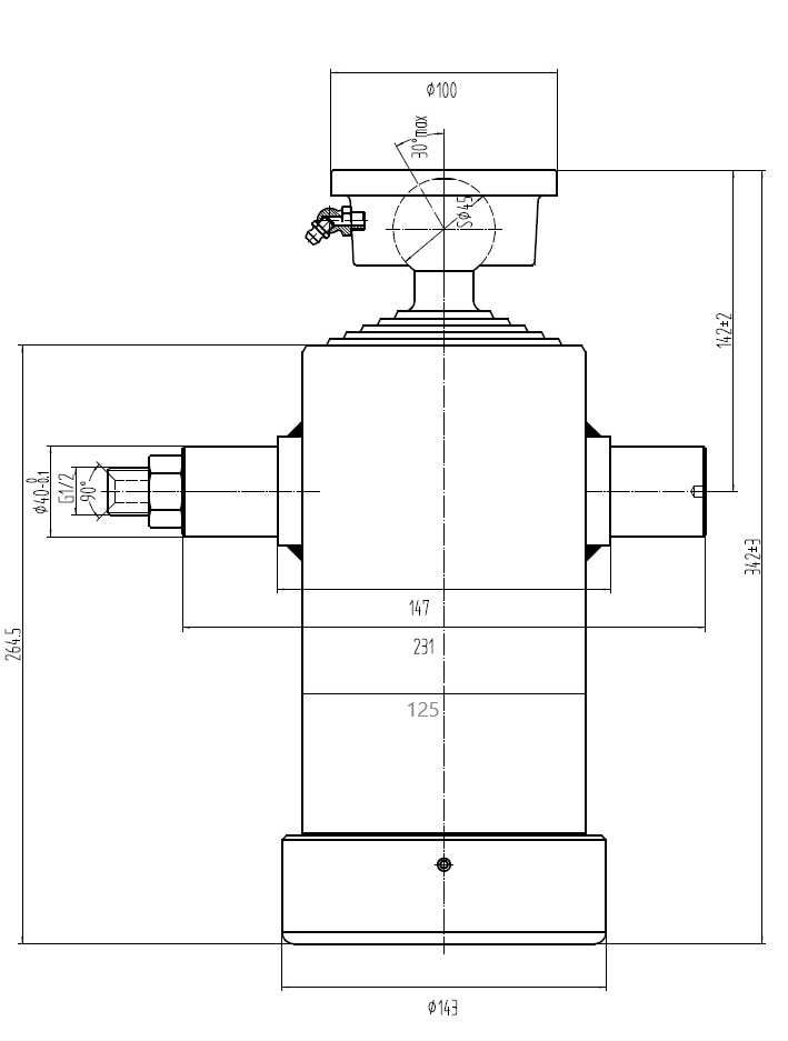 Siłownik hydrauliczny do 7 tona wysuw 85 cm bardzo NISKI