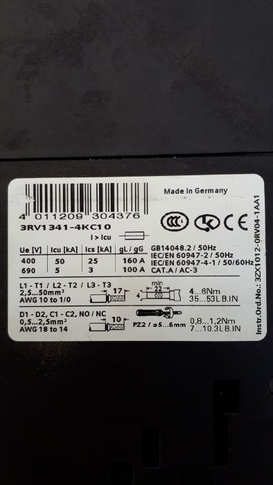 Wyłącznik silnikowy 3RV1341-4KC10