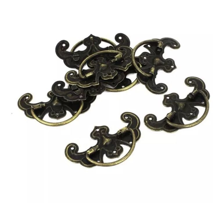 Lote 8 mini  puchador de bronze para porta armario