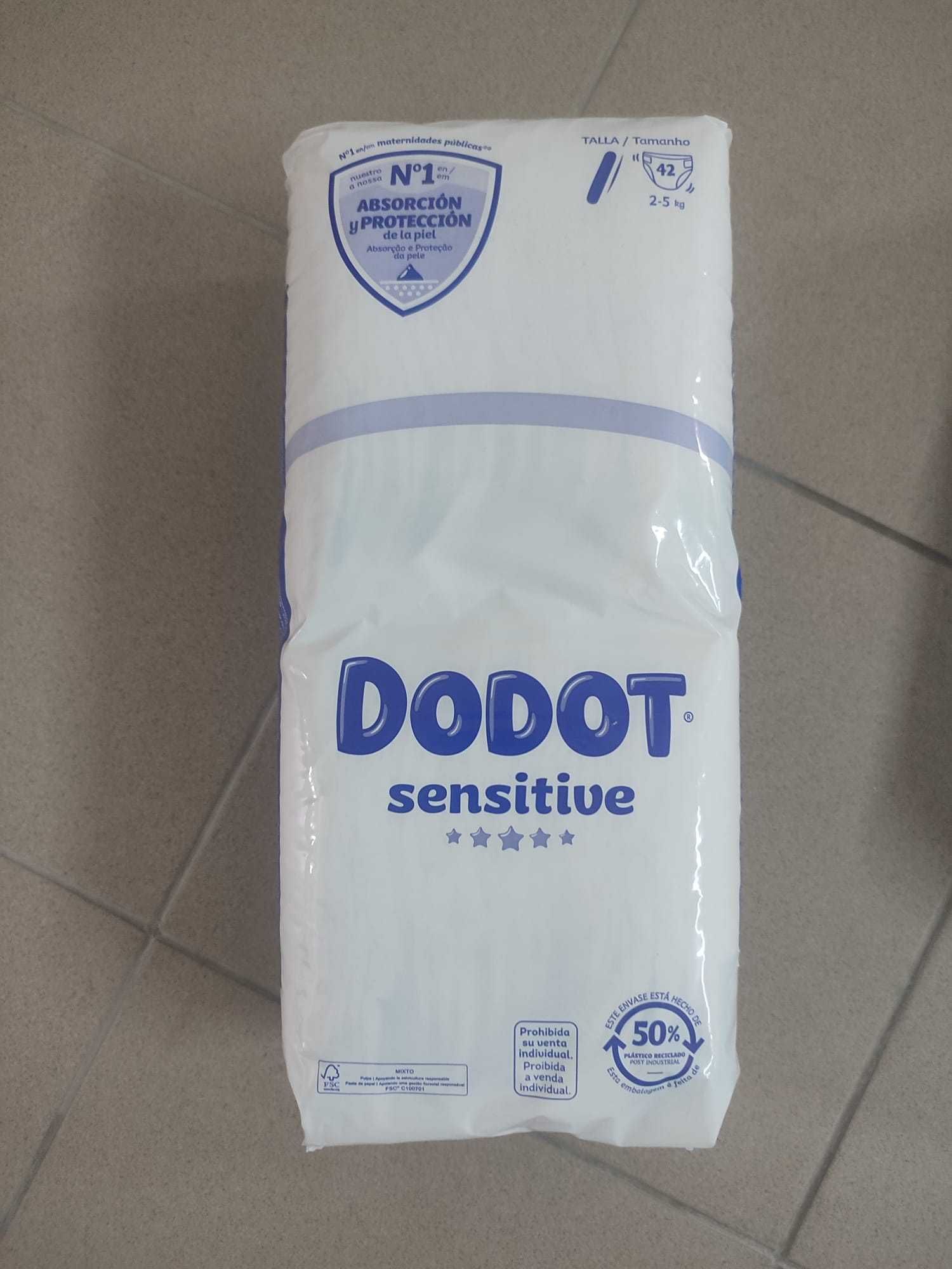 Fraldas DODOT Sensitive 1 - pacote de 42 + pacote de 44 unidades