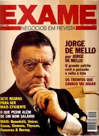 Jorge de Mello na capa da revista Exame n° Um de 1989