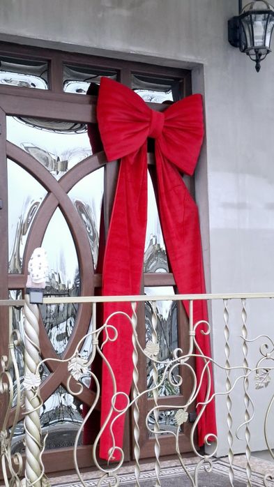 Бант гігант , великий бархатний бант на ялинку,