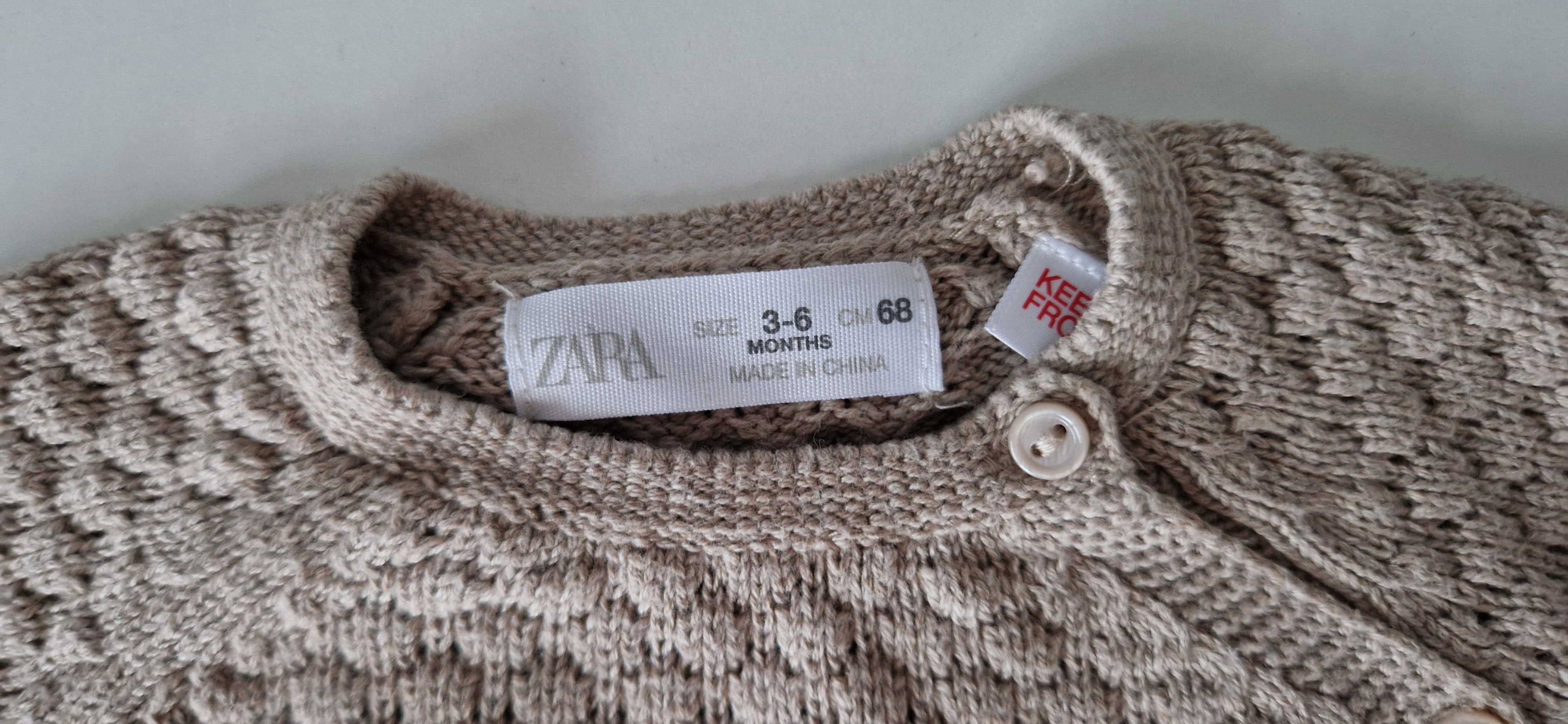 Sweter ZARA 62 68 z TEKSTUROWANEJ dzianiny jak NOWY dokładne ZDJĘCIA