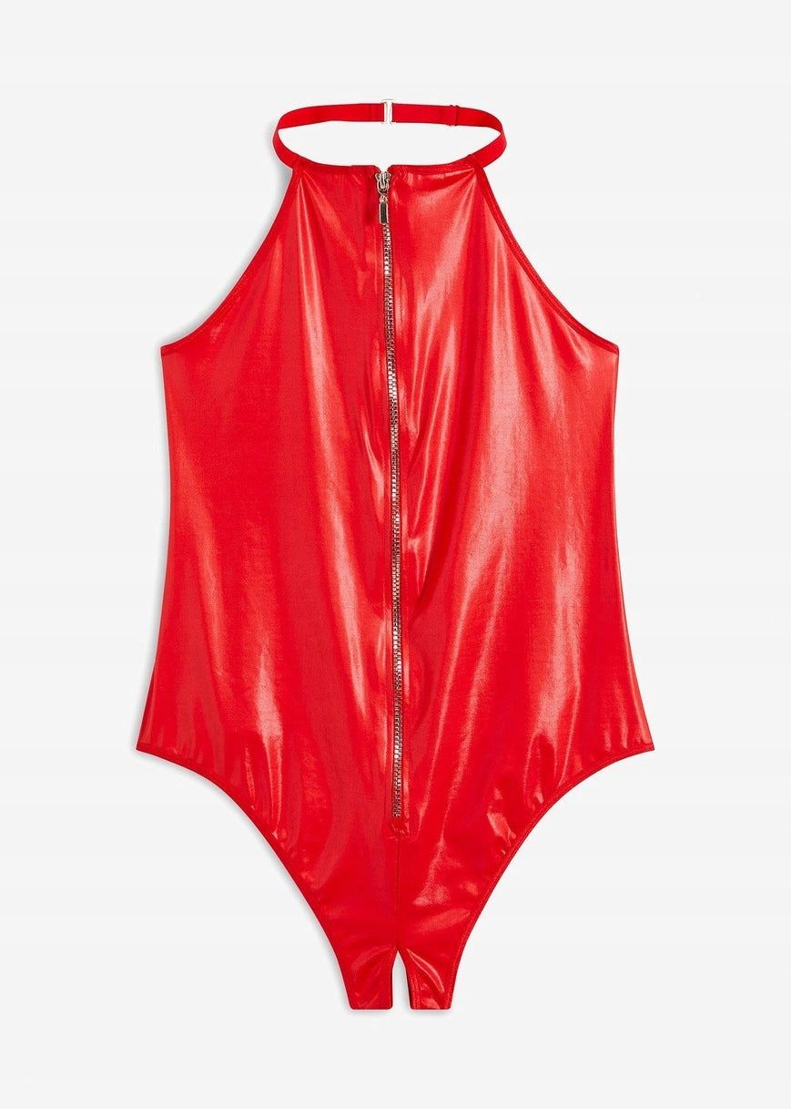 Venus body czerwone ze stringami ouvert na zamek r.40/42