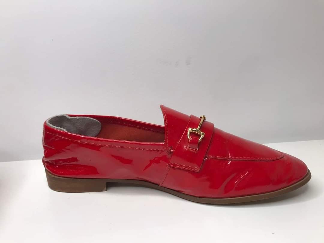 Mokasyny lakierowane TopShop  Rozmiar 37 Czerwone
