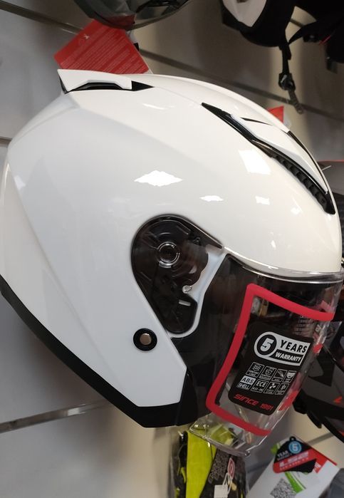 Kask otwarty z szybą, kask na skuter z blendą ECE 22.06