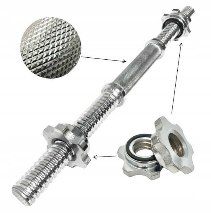 Gryf krótki 36cm 28mm gryfik do hantli sztangielka ZESTAW 2 Szt. Nowe
