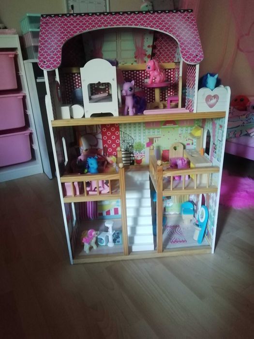 Duży drewniany domek dla lalek i nie tylko + GRATISY