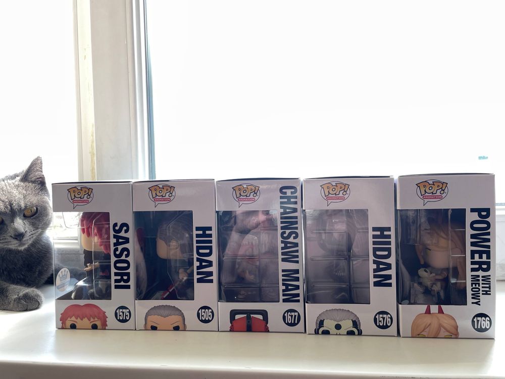 Фінурки аніме Funko Pop Sasori, Hidan, Power with meowy, Chainsaw Man