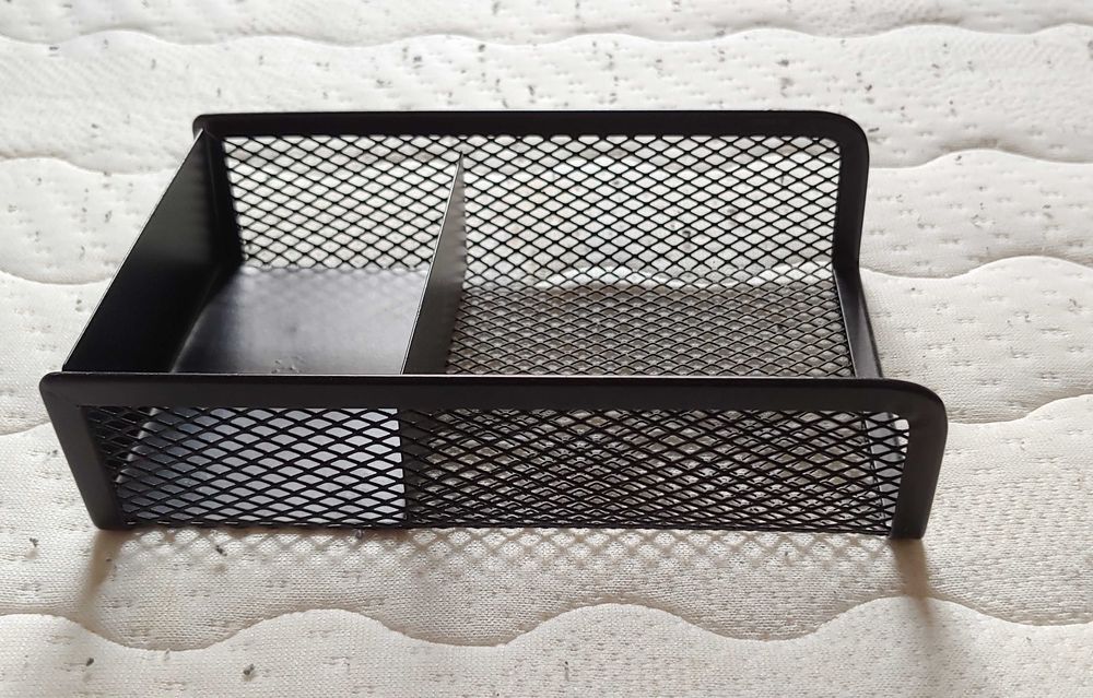 Przybornik/Organizer Na Biurko Metalowy 3 Komory Czarny