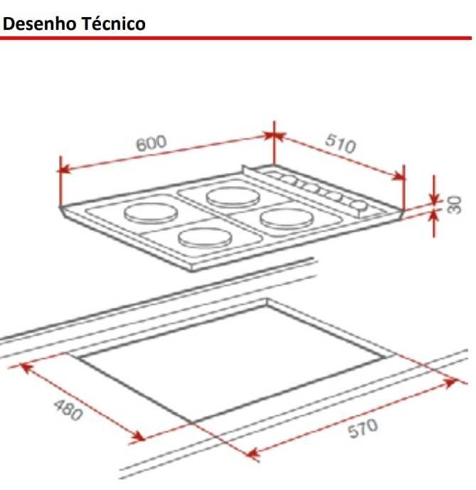 Placa a Gás Teka