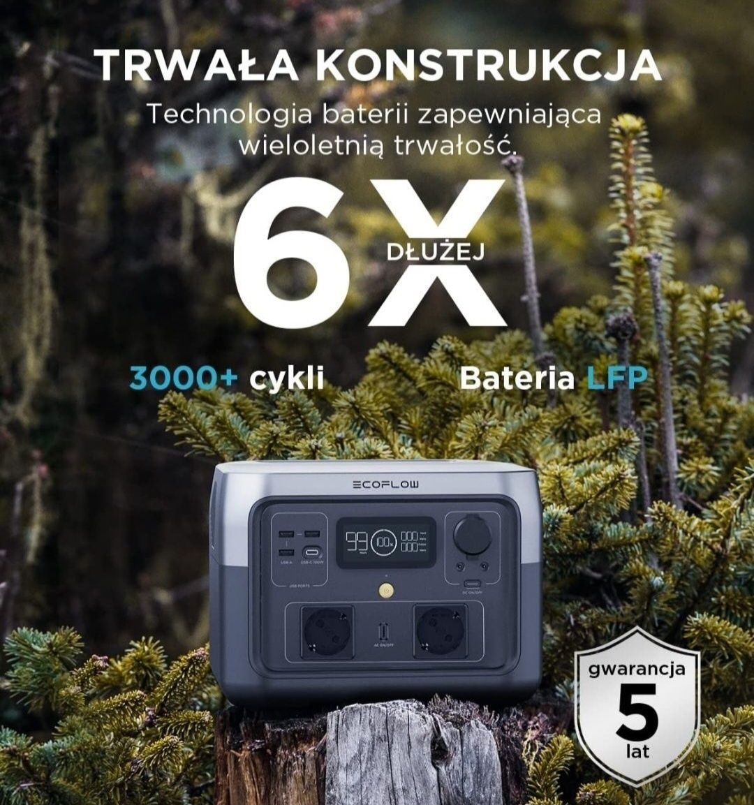 ECOFLOW Przenośna stacja zasilania RIVER 2 MAX, bateria LiFeP04 512 Wh