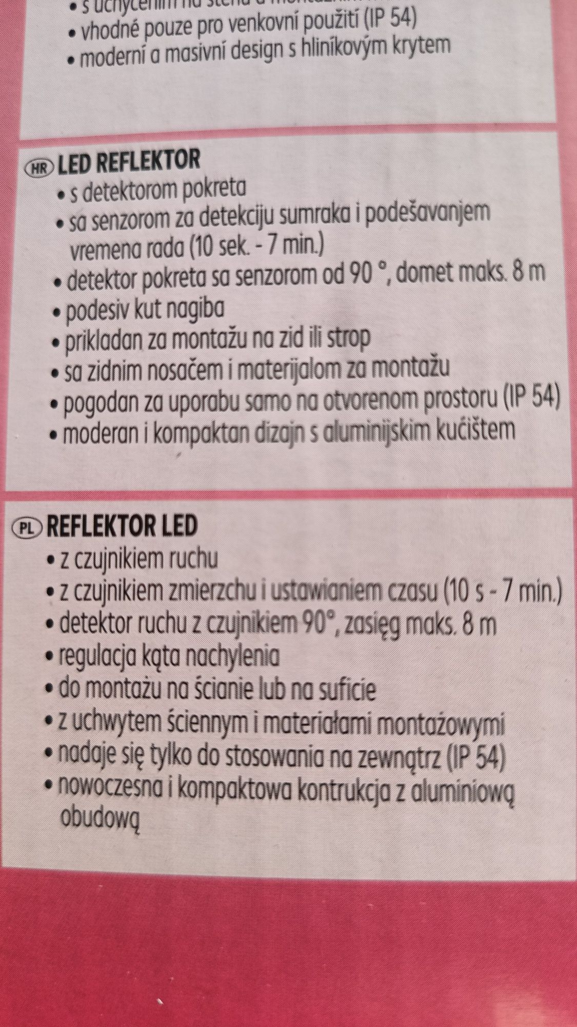 Reflektor led z czujnikiem ruchu zewnętrzny