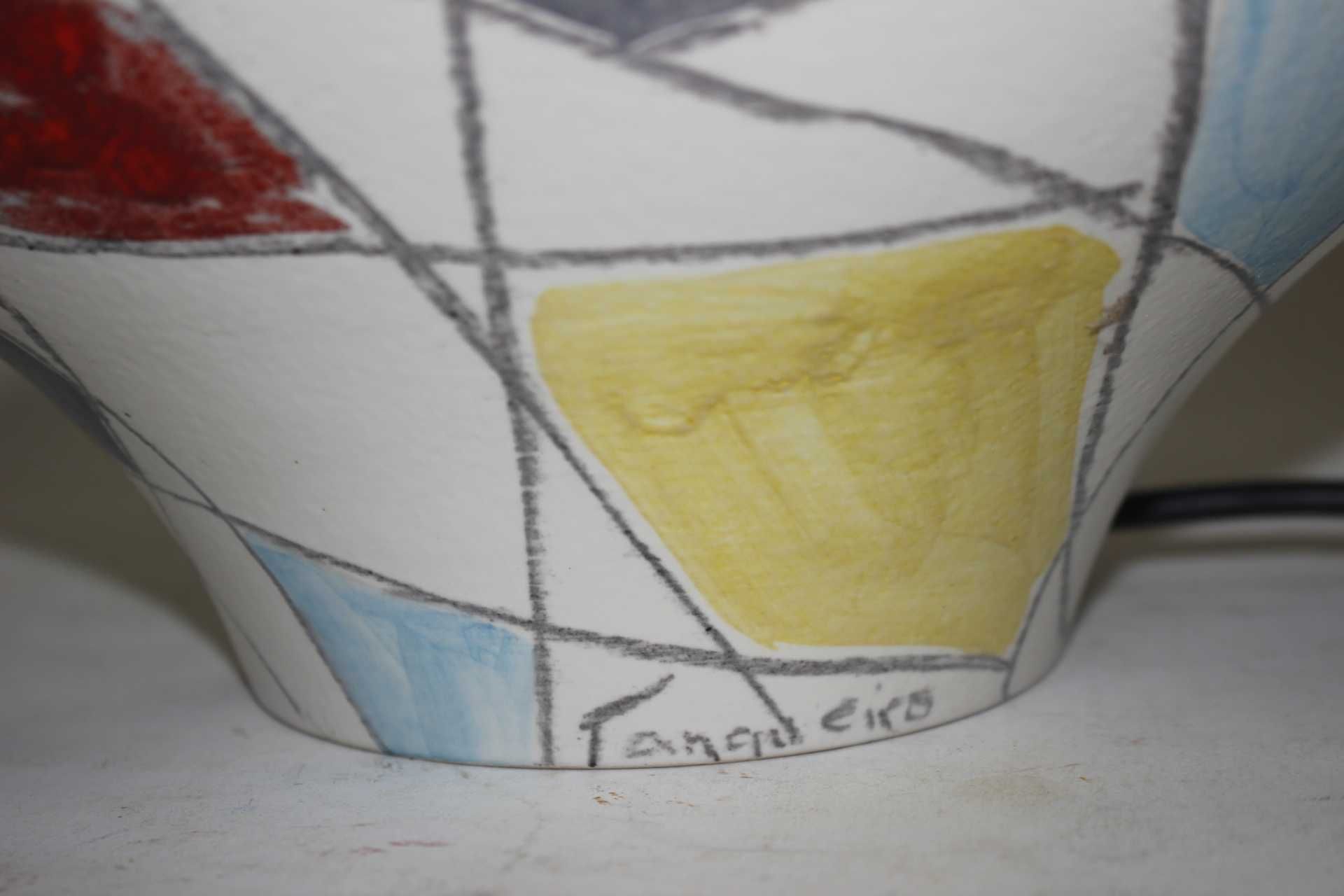 Candeeiro de mesa - Faiança Tanqueiro assinado - Modernista - Design