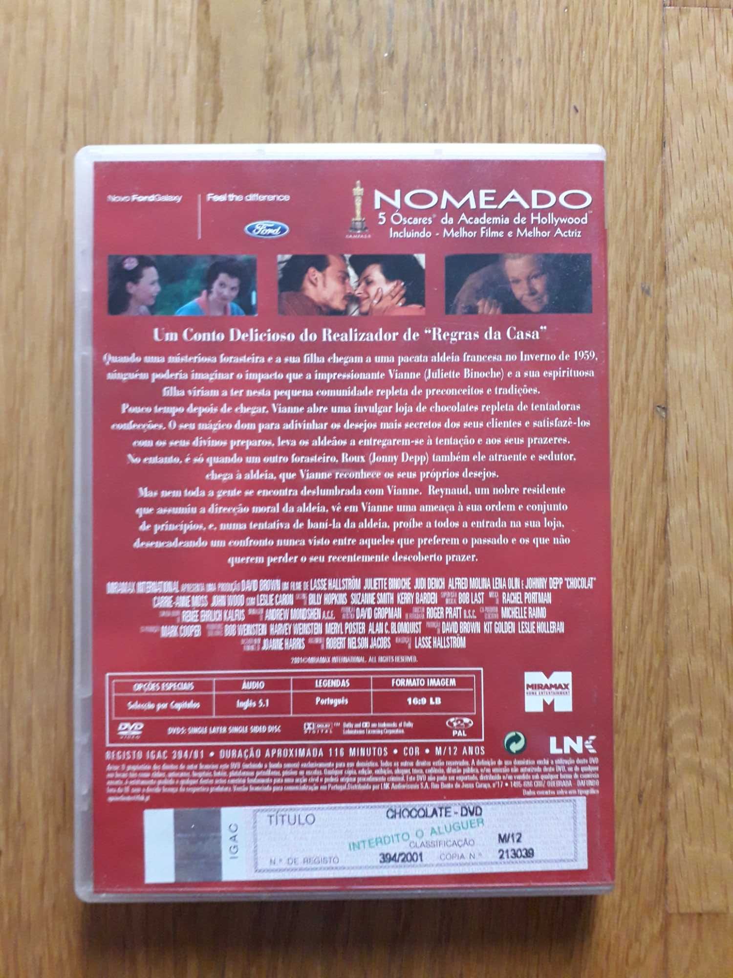 DVD "Chocolate" de Lasse Hallström (portes incluídos)