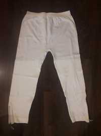 Białe legginsy zip nogawka 3/4 One size