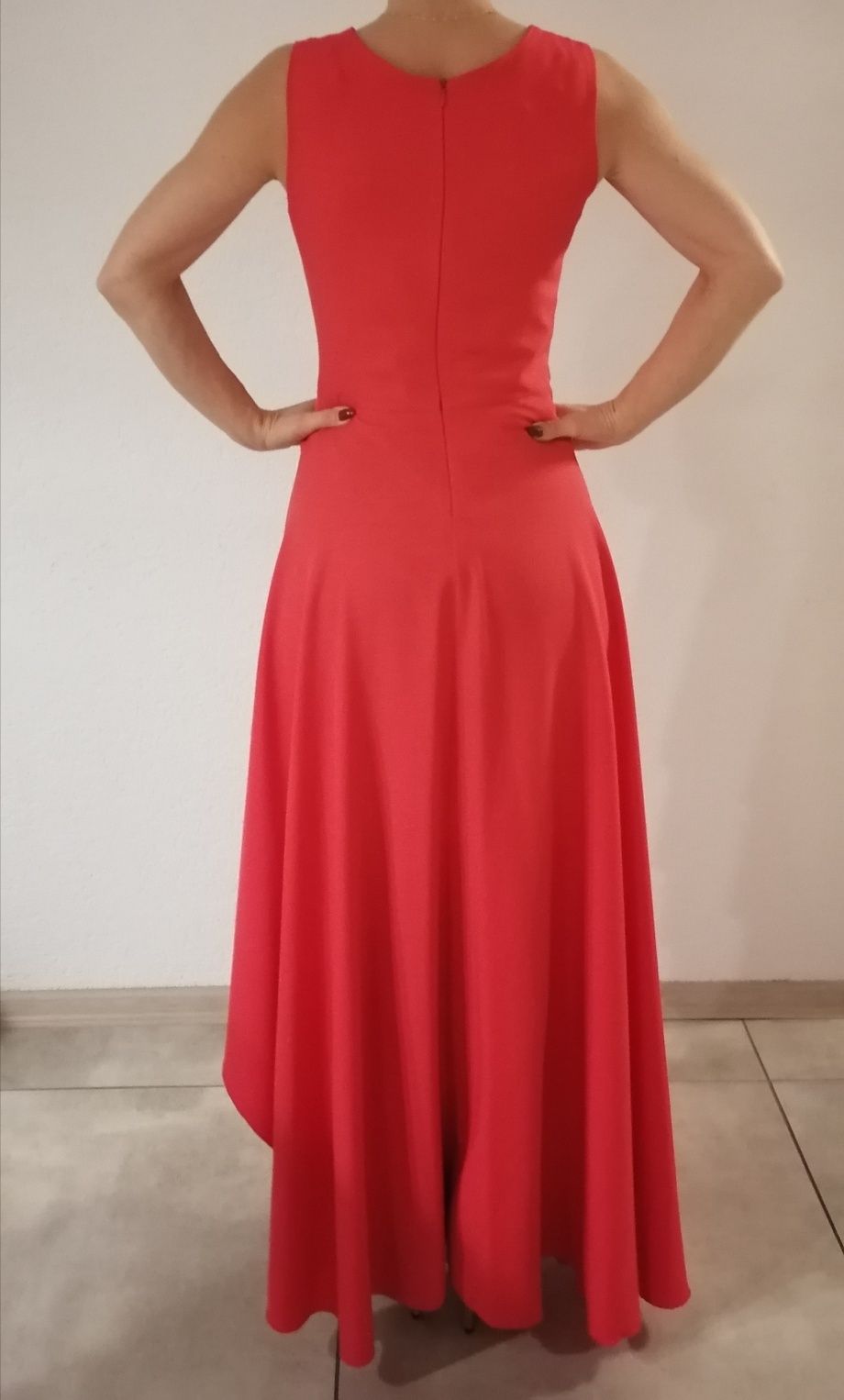 Suknia balowa malinowa czerwona hiszpanka M S