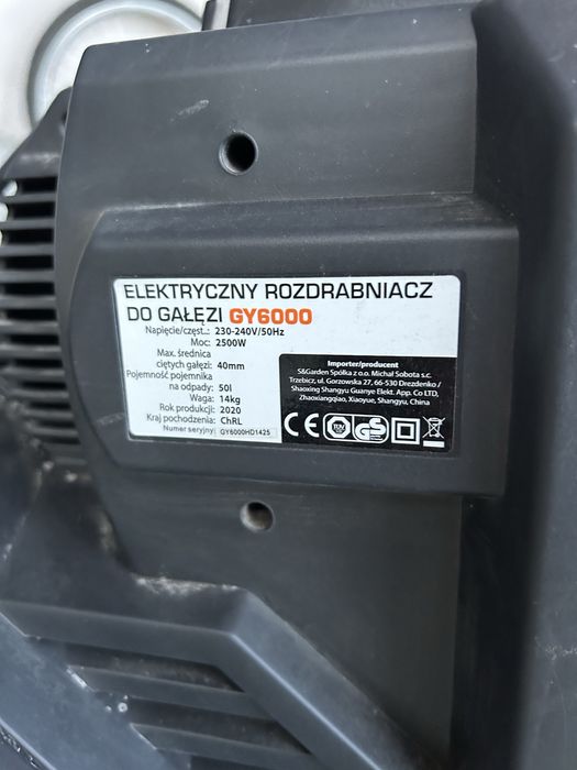 Rozdrabniarka do gałęzi Gardenx GY6000
