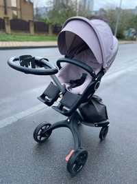 Коляска Stokke Xplory v6 люлька+прогулочний блок! Lilac black