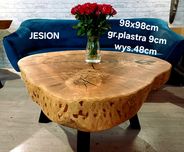 Stolik kawowy 98x98cm plaster drewna ława loft