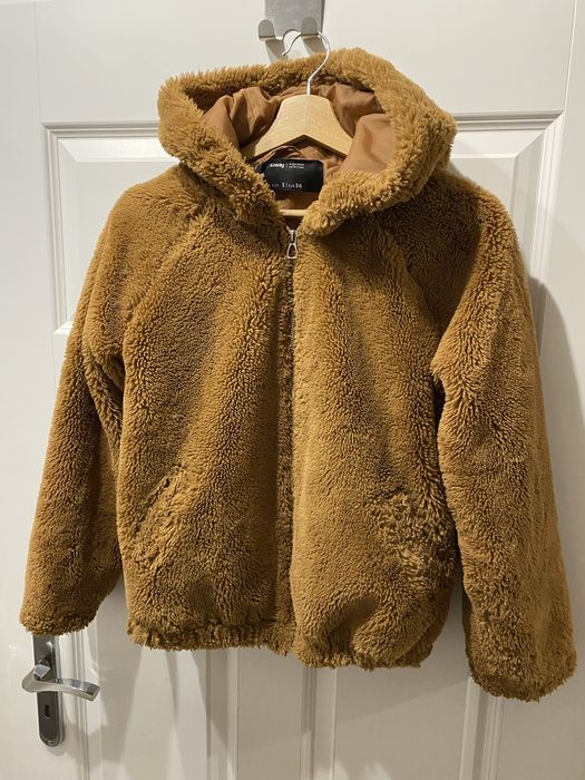 Brązowe futerko kurtka Sinsay S 36