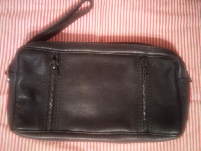 NOWA saszetka męska skóra naturalna czarna na dokumenty