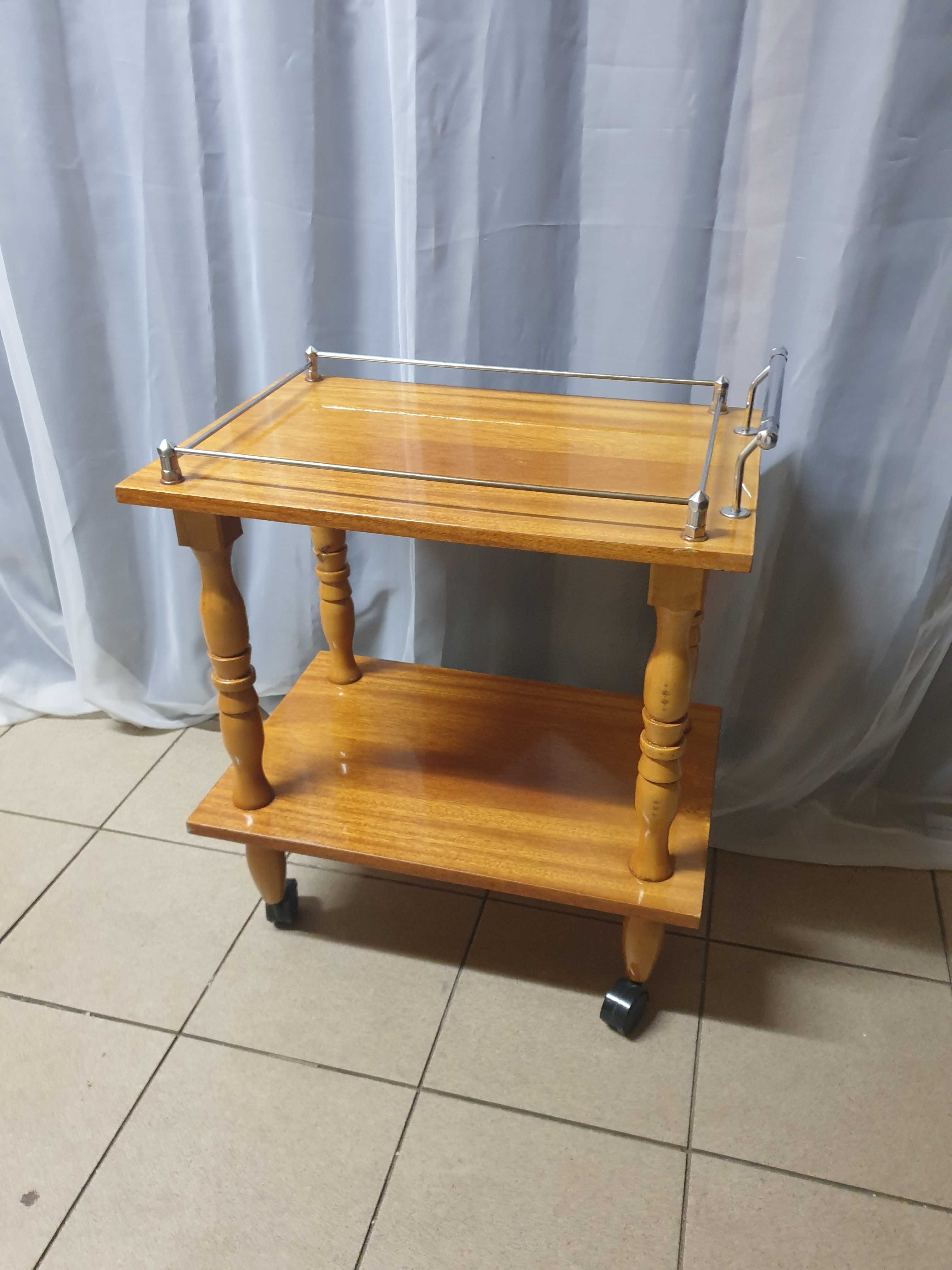 Stolik na kółkach antyk prl barowy barek stol stoliczek podest