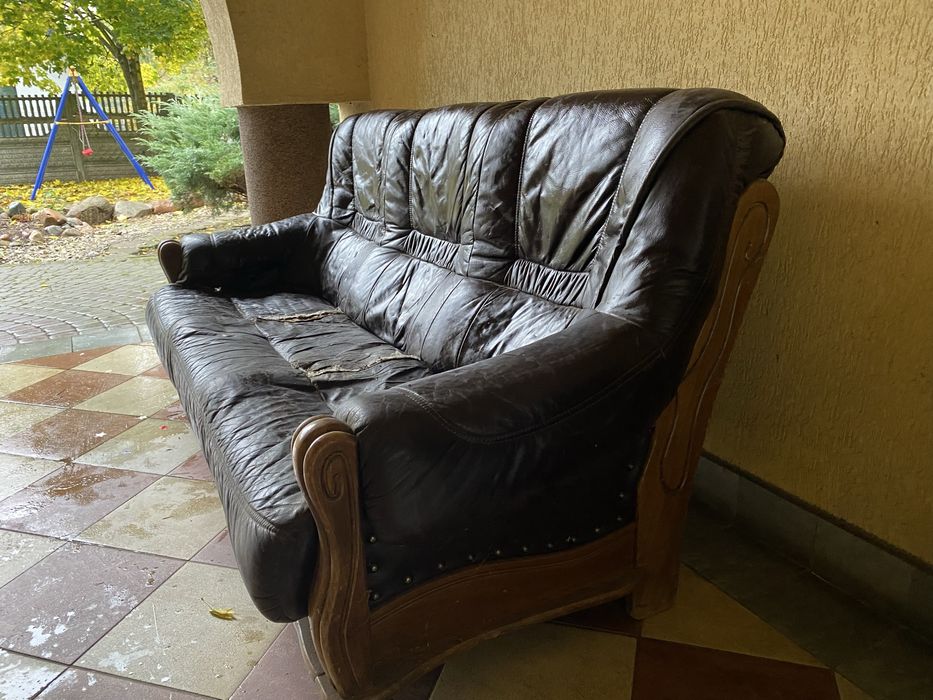 Kanapa skorzana retro do renowacji