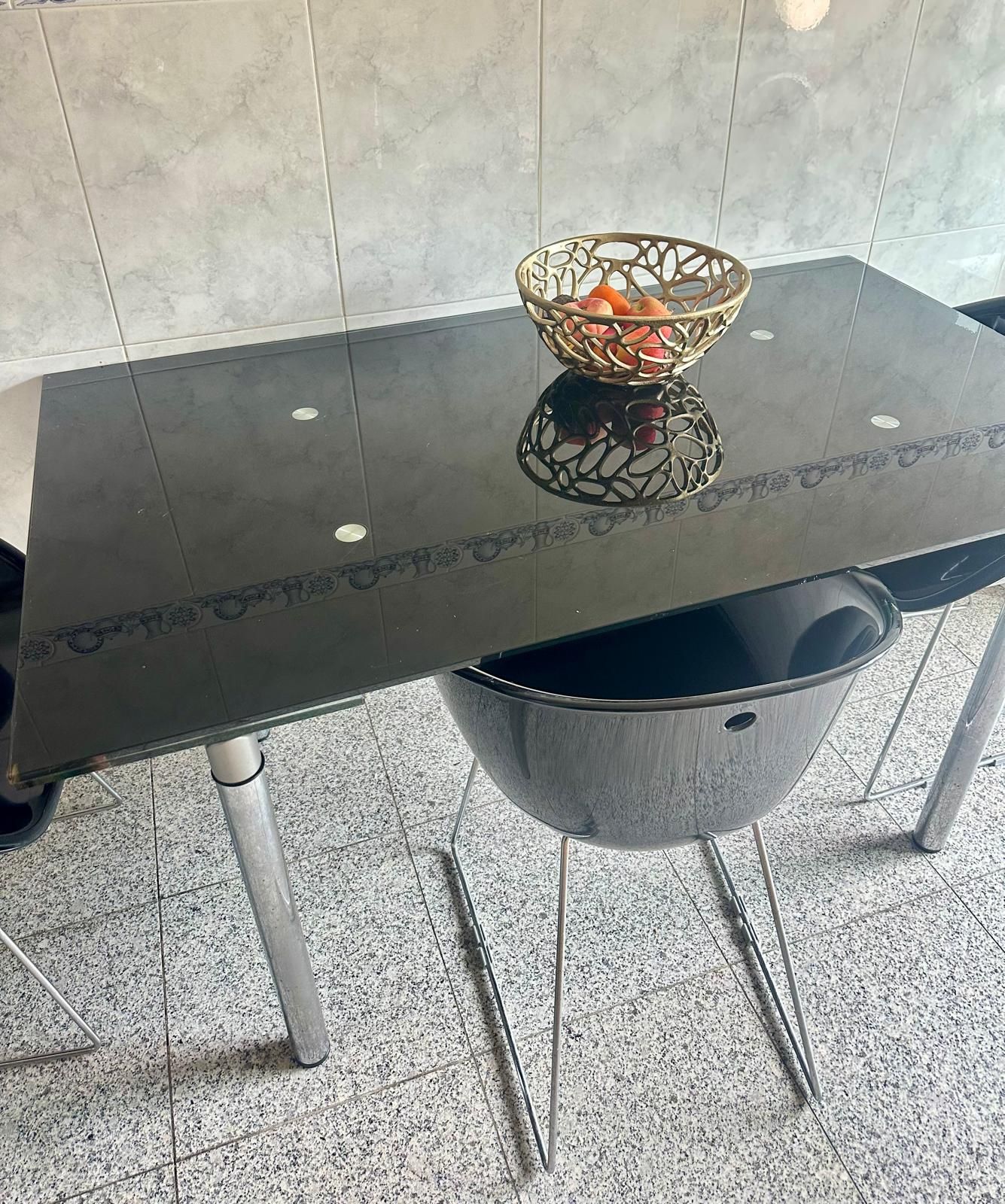 Mesa de cozinha vidro lacado o