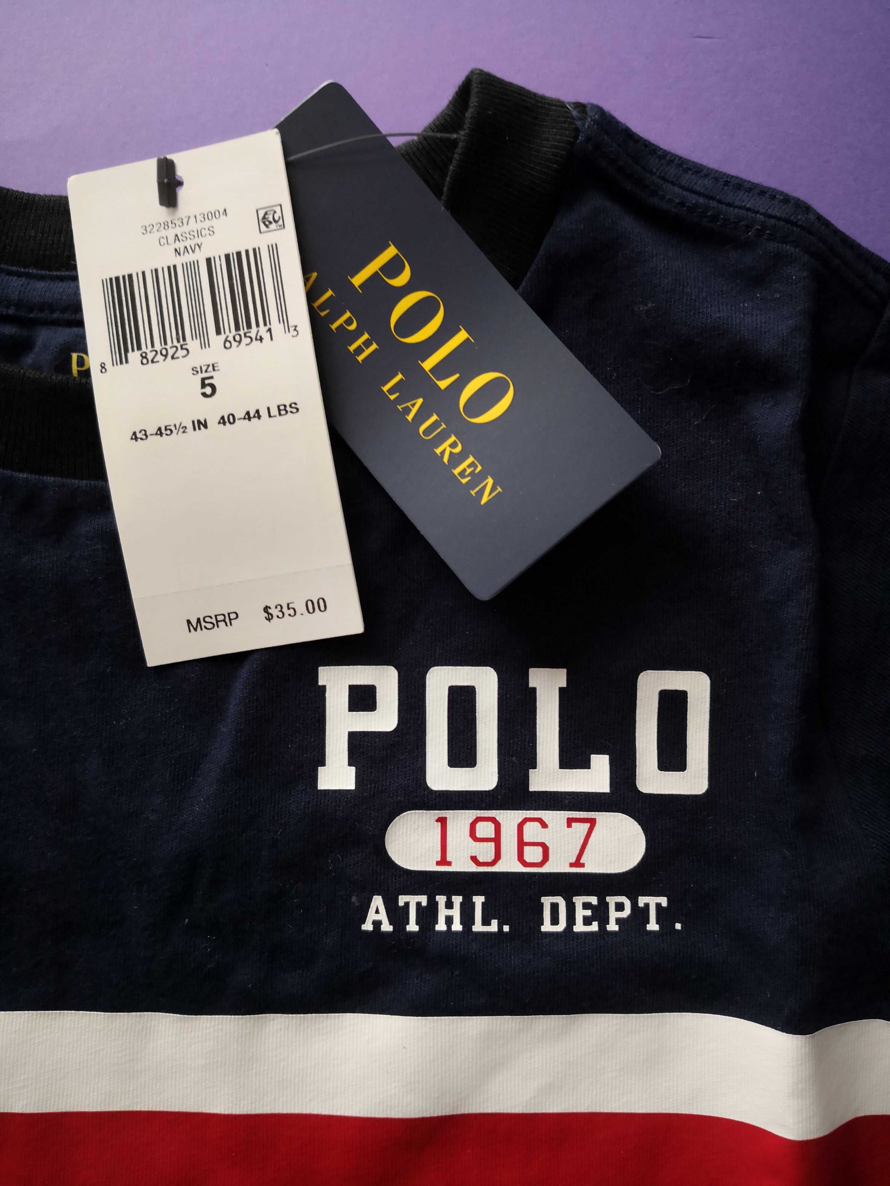 Ralph Lauren Polo футболка с длинным рукавом хлопок $35 детская size 5