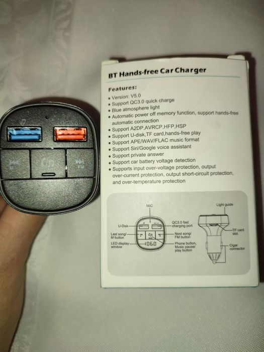 Nadajnik FM Golvery Bluetooth do samochodu BC57