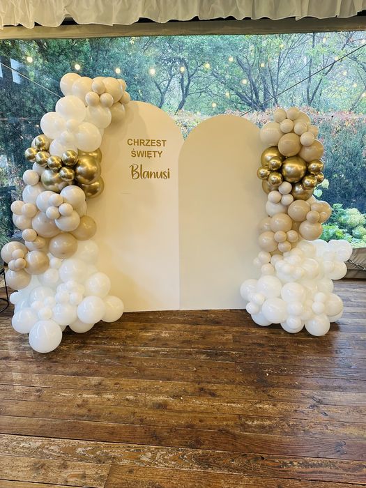 Ścianka balon chrzest Komunia dekoracja