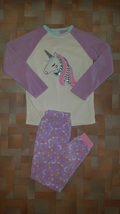 Теплая пижама флис Primark единорог 10-12 лет 146-152 см