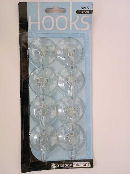 wieszaki, haki na przyssawki 8 szt. łazienkowe, na lustro