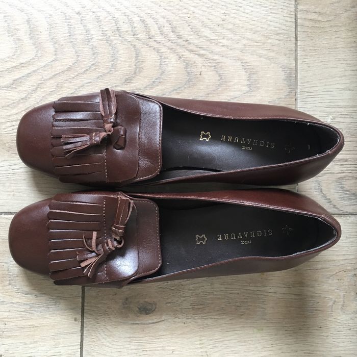 Next Signature buty skórzane z chwostami na obcasach-5/38