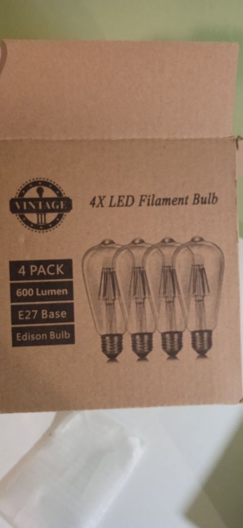 Wedna filament ST64 żarówki LED E27, 6 W, zamiennik 60 W, 4 sztuki