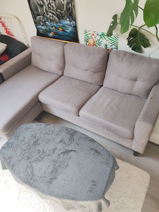 3-Seater Sofa With Footrest, Like New