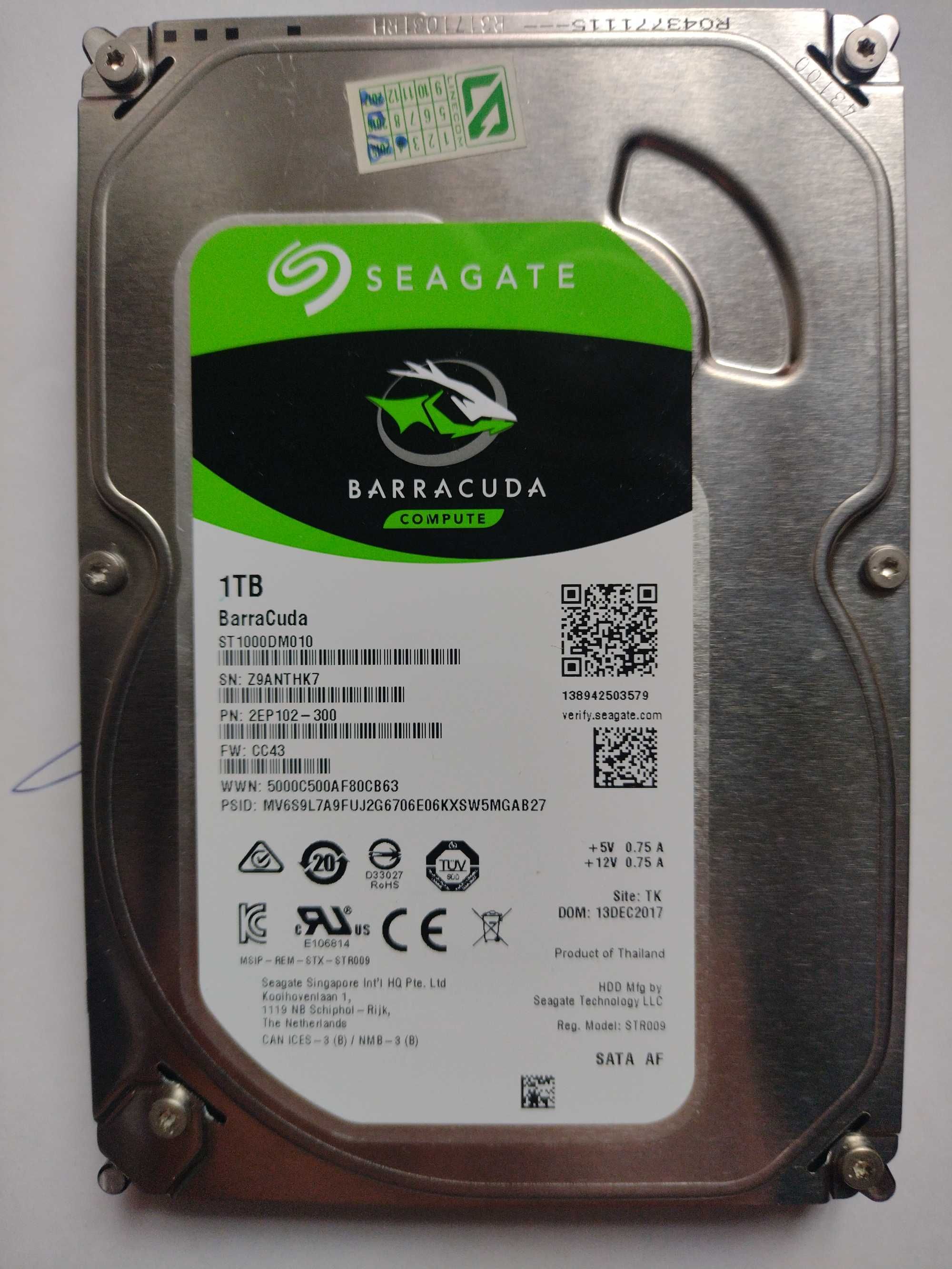 Жорсткий диск seagate Barracuda на 1 Тб