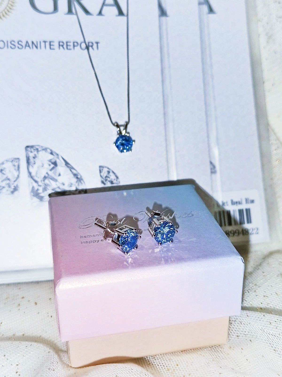Набор с  муассанитами  3  CT, серебро S925, серьги+
