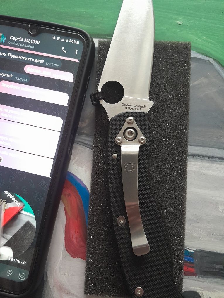 СРОЧНО продам Нож Spyderco military CPS S30V