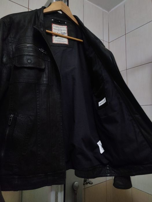 kurtka skórzana męska brązowa Angelo Litroco C&A leather skóra L class