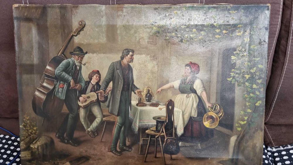 Продам  картину середина 19 века, холст, подписана