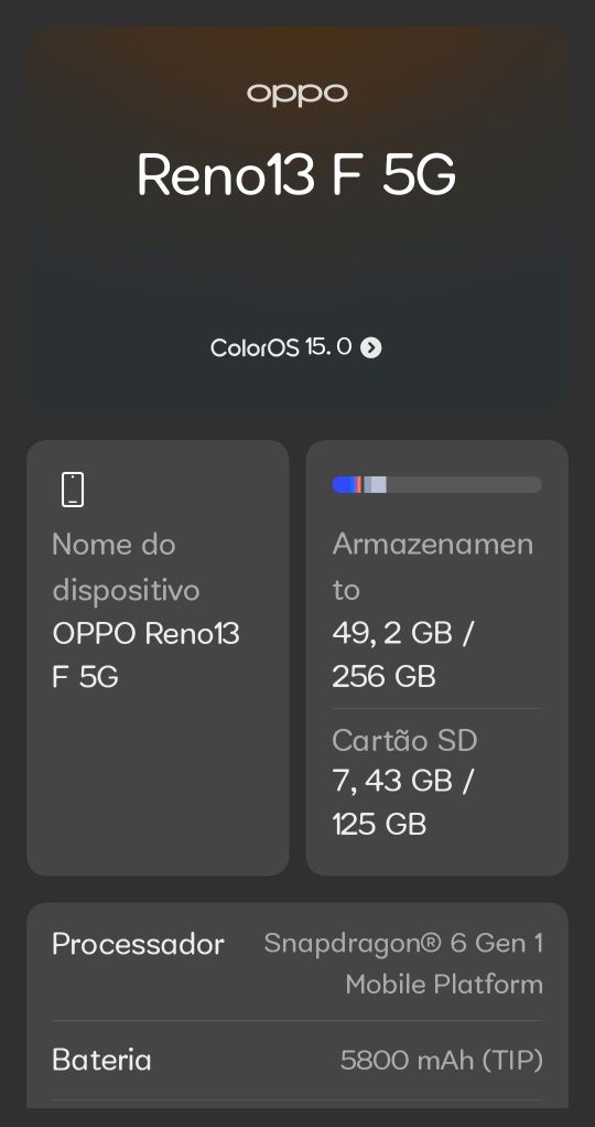Oppo Reno 13 F 5g, 8gb/256gb, vendo/troco