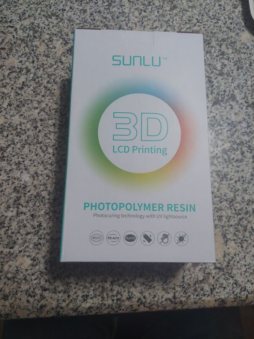 Resina para impressora 3d sunlu  azul transparente e verde