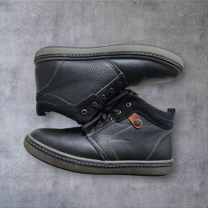 Мужские зимние кожаные ботинки