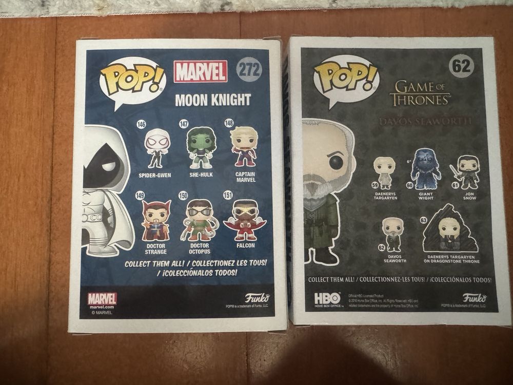 Funko Pop Marvel e Game of thrones