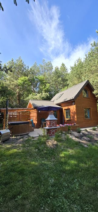 Domek Bania Mazury jacuzzi noclegi linia jeziora Promocja święta ferie